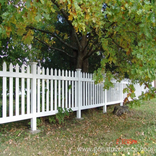 White Vinyl picket fence